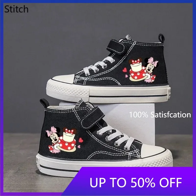 birthday High-top Low Canvas shoes Mickey Mouse Clubhouse Love Girl Boys Kids Shoes Casual Cartoon comfort Children Print Shoes