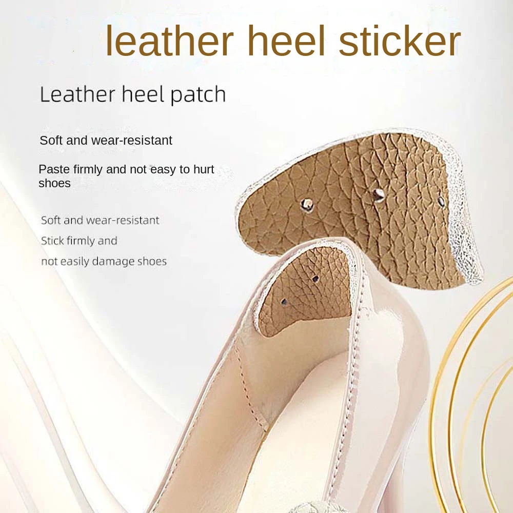 

Foot Protector Sticker Cowhide Heels Pads Anti-Wear Prevent Abrasion Leather Heel Insoles No Slip Foot Care Heel Protectors