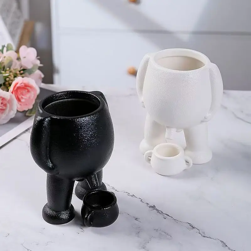 Unique Boy Body Planter Bodys Flower Pot Dick Vase for Indoor Outdoor Decor Cute Cactus Office Plant Pots for Home Garden