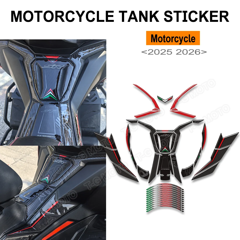 

For SR GT 125 200 Sport Replica Motorcycle Tank Pad TankPad Cap Grips Gas Fuel Knee Protector Stickers Decal 2025 2026