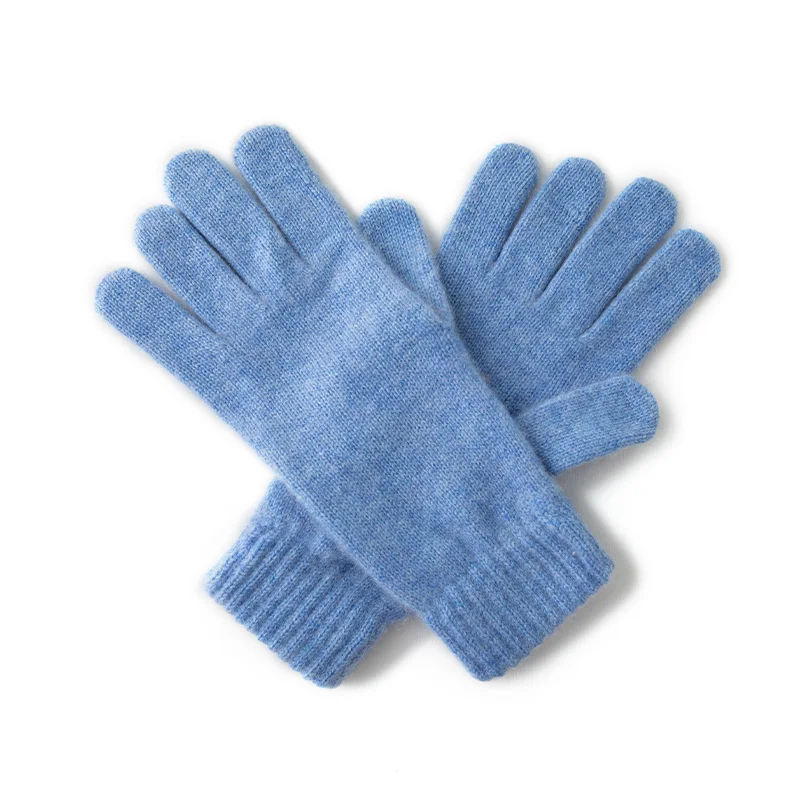 Autumn and winter warm gloves for women five finger knitted 100% cashmere gloves fashionable solid color outdoor cycling gloves