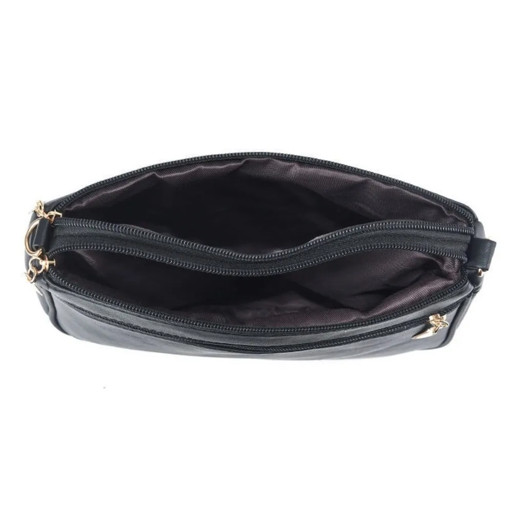 Fashion PU Leather Crossbody Bags Embroidery Thread Solid Color Shoulder Bag Large Capacity Women's Handbags Women