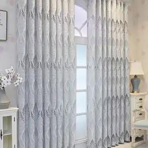 Beyaz, gri, işlemeli, avrupa tarzı kalınlaşmış yatak odası için yüksek kaliteli perdeler oturma odasına şeffaf tül kumaş, ilmet'in en tepesi, En çok satılan 12 perde vual-nakış durumu 8
