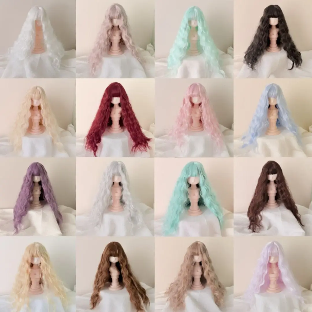 1/3 1/4 1/6 BJD SD Doll Wig Soft Silk Hairband Multi Color Long Curled Hair Doll Wig DIY Game Daily BJD Doll Accessories No Doll