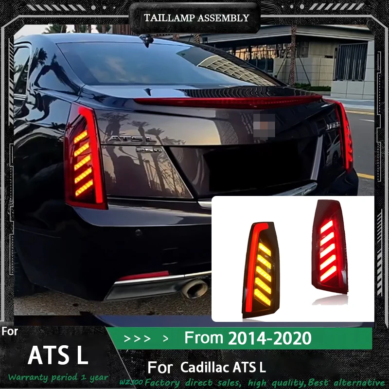 

Пара автомобильных светодиодных задних фонарей для Cadillac ATS 2013 2014 2015 2016 2017 2018 2020, анимационные задние фонари, светодиодные задние фонари в сборе