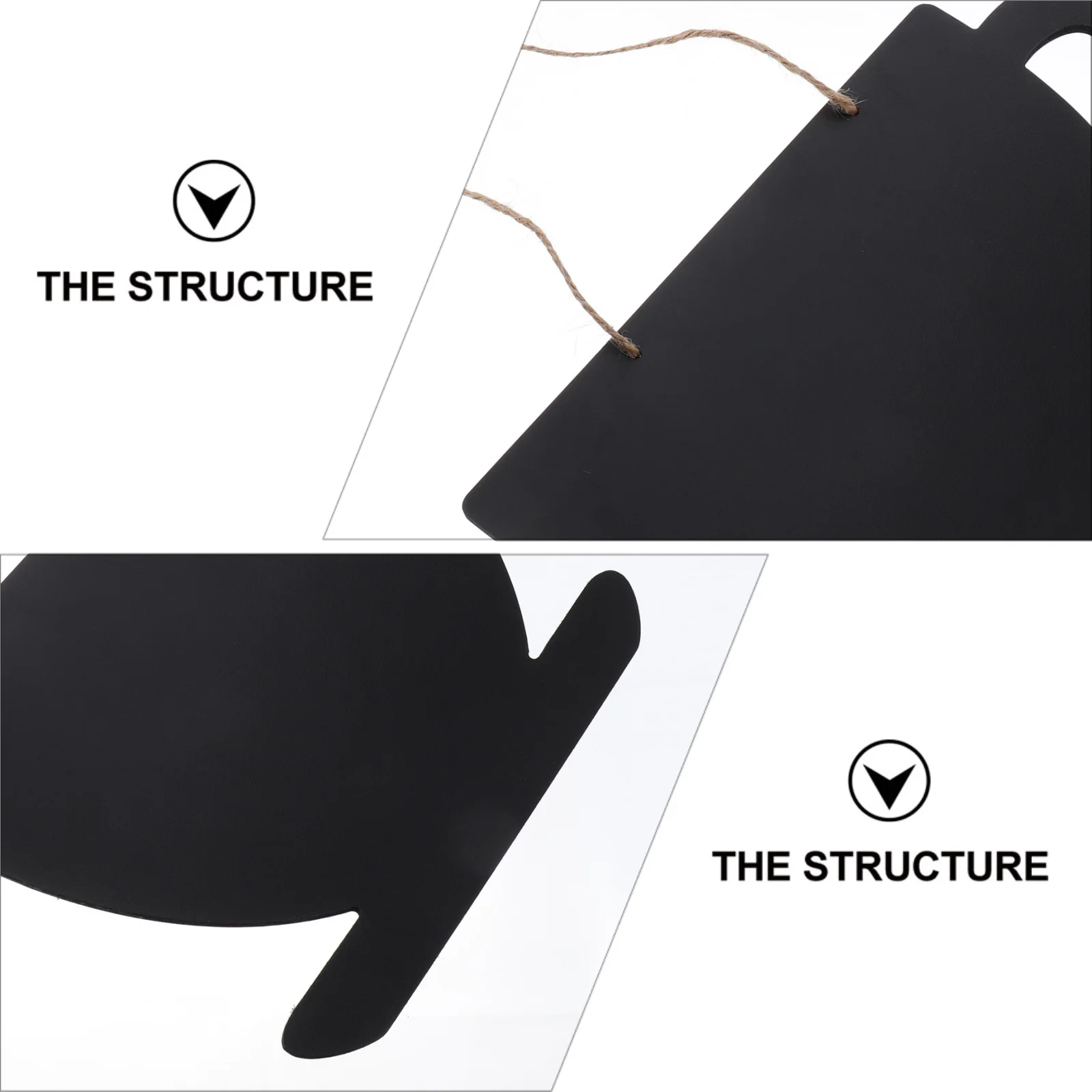 

1Pcs Hanging Message Boards Wooden Chalkboard for Writing Cleaning Easy Use Lanyard Design Decorative Display Notice Board