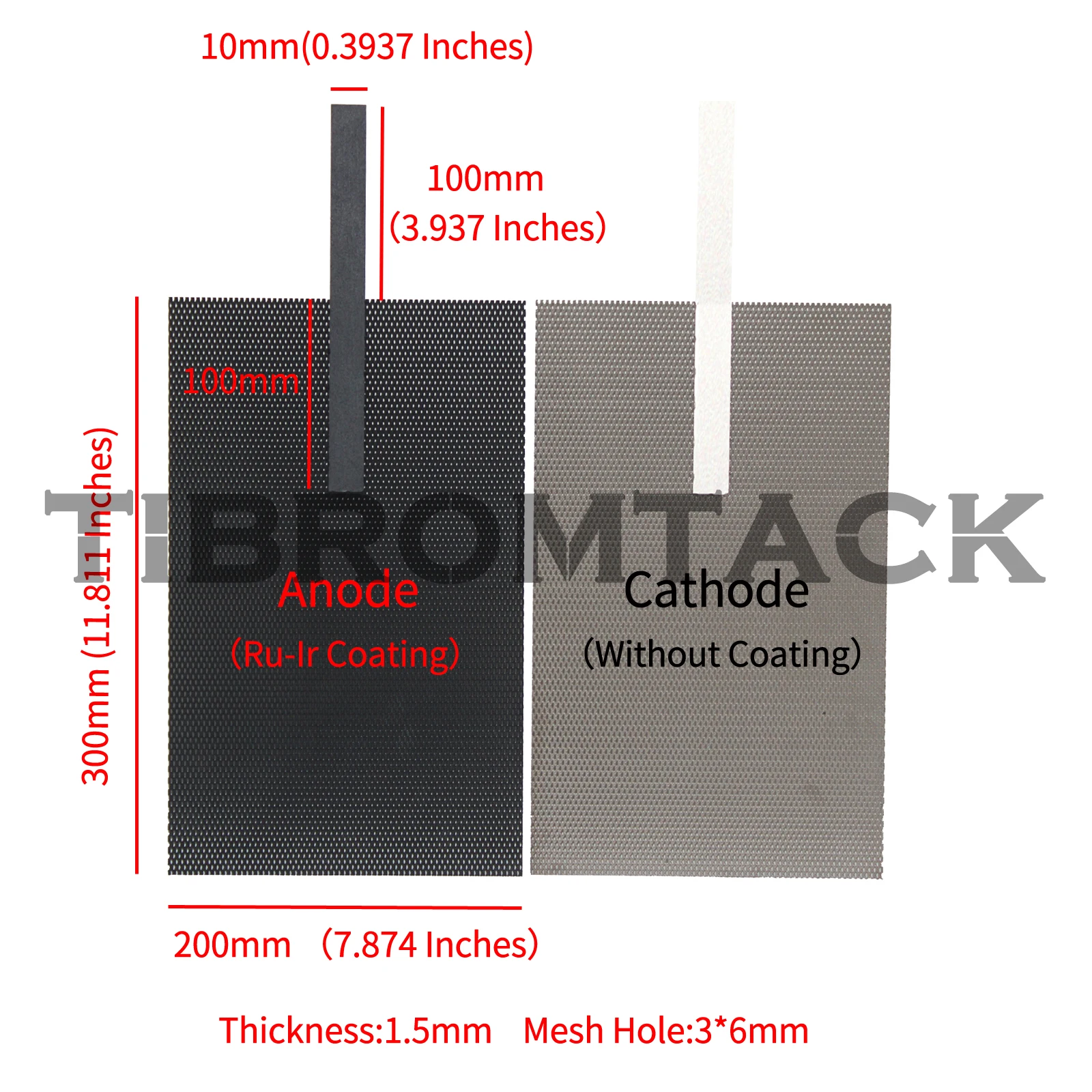 Titanium Anode Mesh with MMO Ruthenium-Iridium Coating and Cathode Electrolytic Mesh without Coating for Industry