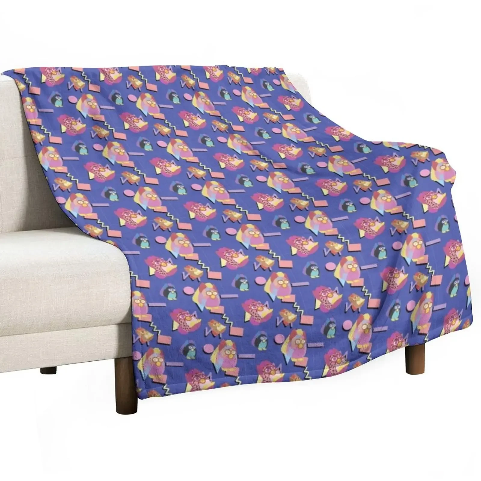 

90's furby Throw Blanket Thermal Decorative Sofas Blankets