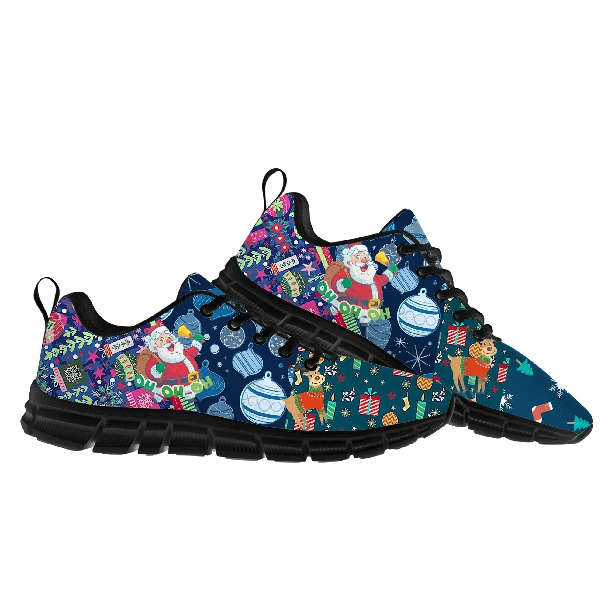Christmas Santa Claus Snowflakes Sports Shoes Mens Womens Teenager Sneakers Couple Custom Made High Quality Shoe