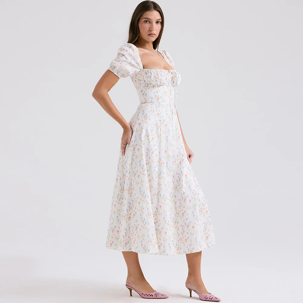 Robe longue plissée en mousseline de soie pour femmes, vêtement de plage, sexy, col en V, dos nu, écharpe, printemps été