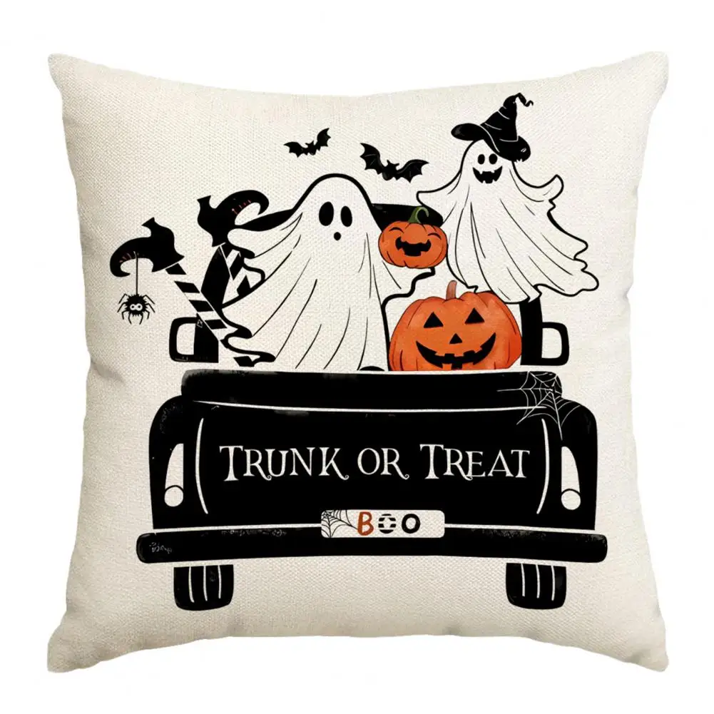 Room Pillowcase Halloween Party Decoration Throw Pillowcase with Print for Bedroom Room Sofa Square Shape Pillow