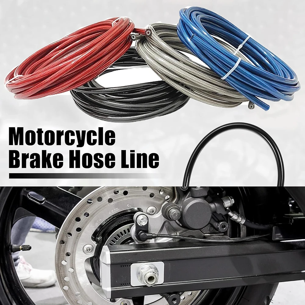 PTFE Braided Steel Brake Clutch Oil Hose Line Pipe Hydraulic Brake Clutch Hose Motorcycle Dirt Bike ATV Moped Scooter Motocross