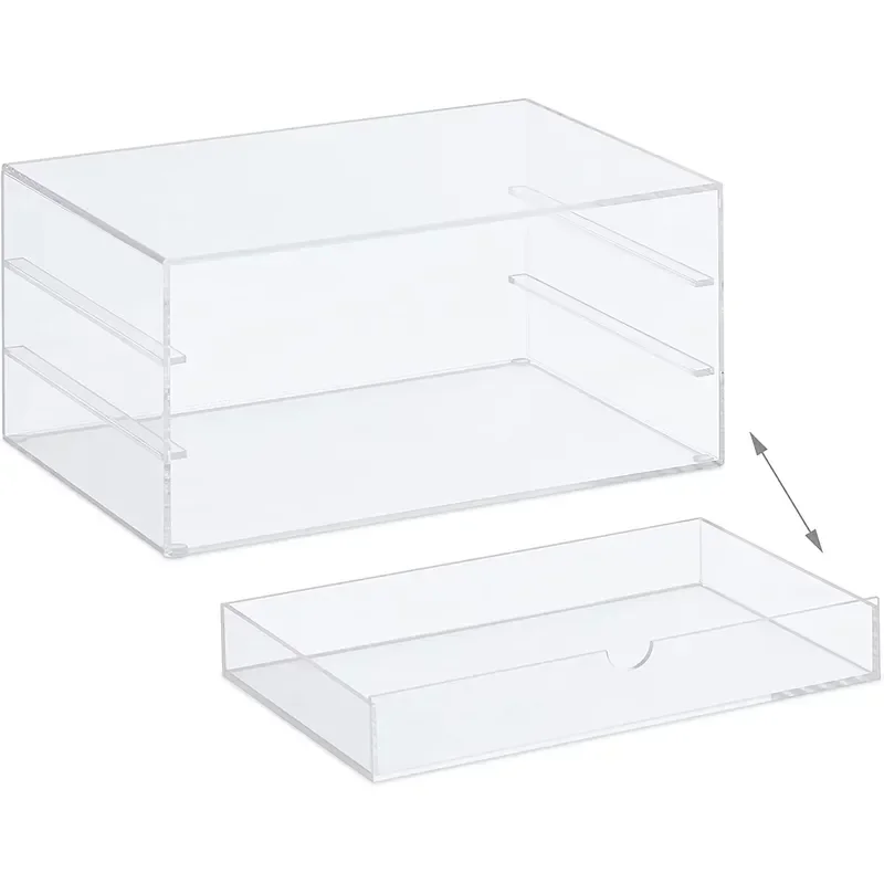Transparent acrylic desktop storage storage box can be customized multi-layer office supplies jewelry hair accessories