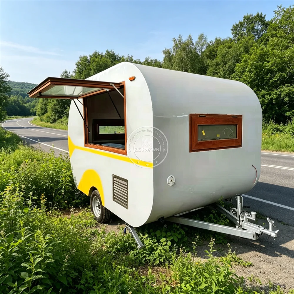 Stainless Steel Mobile Food Truck Trailer Custom Commercial Catering Juice Coffee Bar Food Truck With Full Kitchen