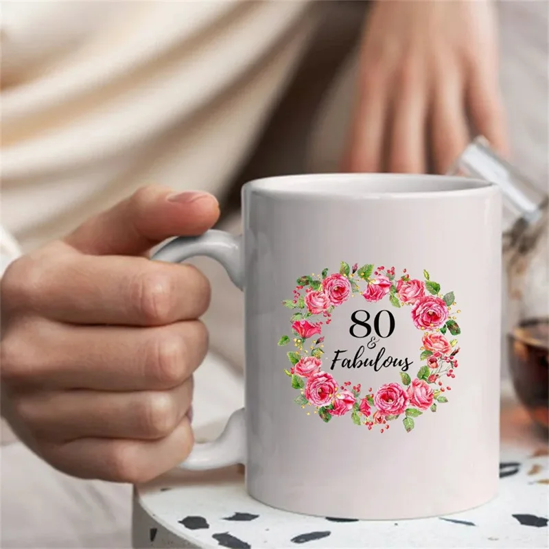 Cross-border foreign trade 80 90years birthday gift cup can come to picture printing logo heat transfer ceramic mug