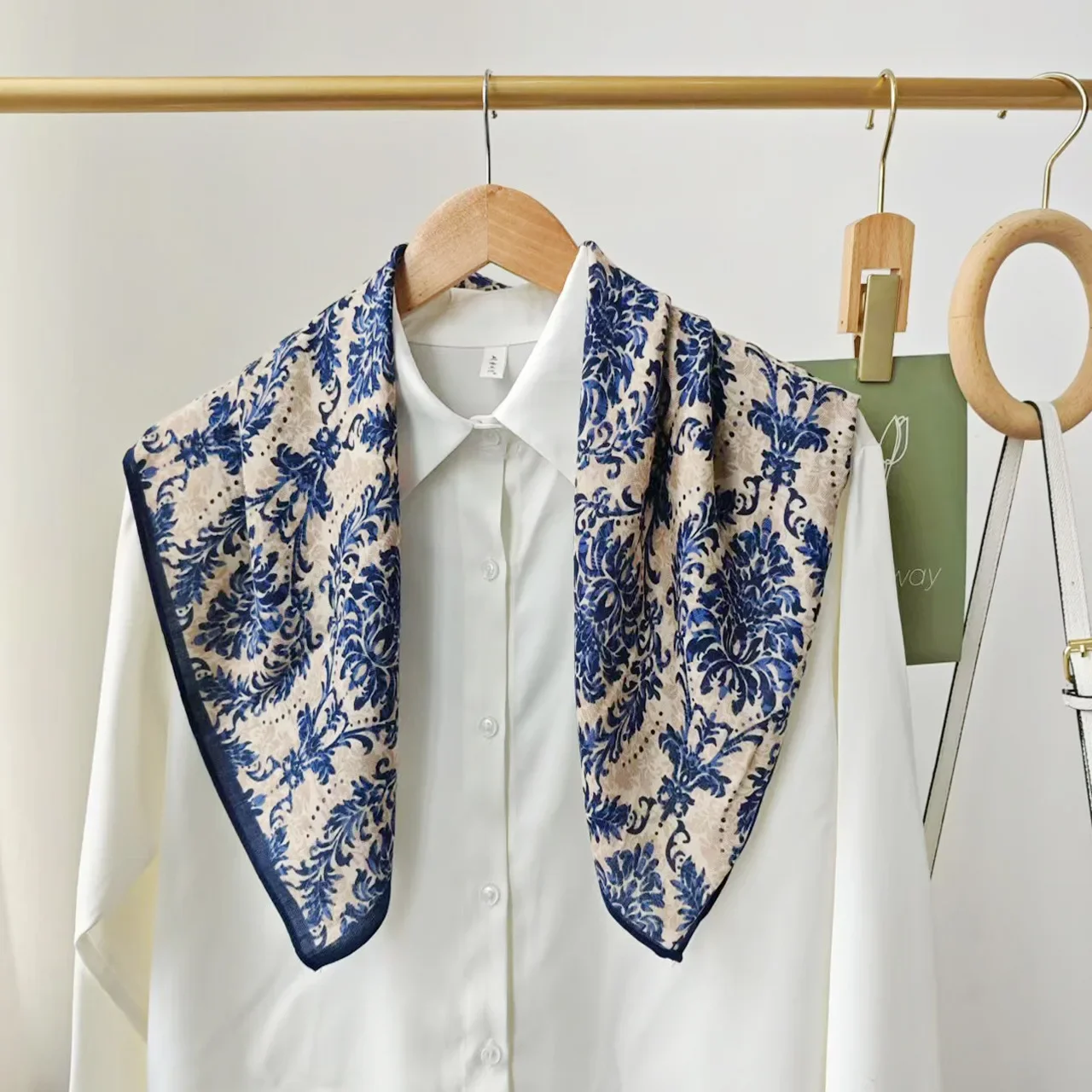 وشاح مربع صغير فني عتيق من القطن والكتان على الطراز الكوري، وشاح رأس، وحماية الرقبة للربيع والخريف للنساء