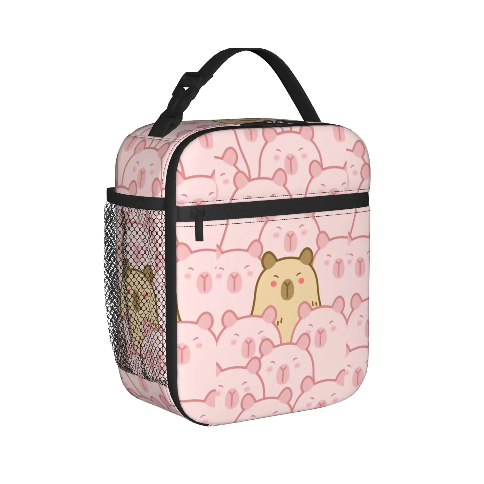 Kawaii Capybara Thermal Insulated Lunch Bags for Office  Portable Bento Box Cooler Thermal Lunch Boxes
