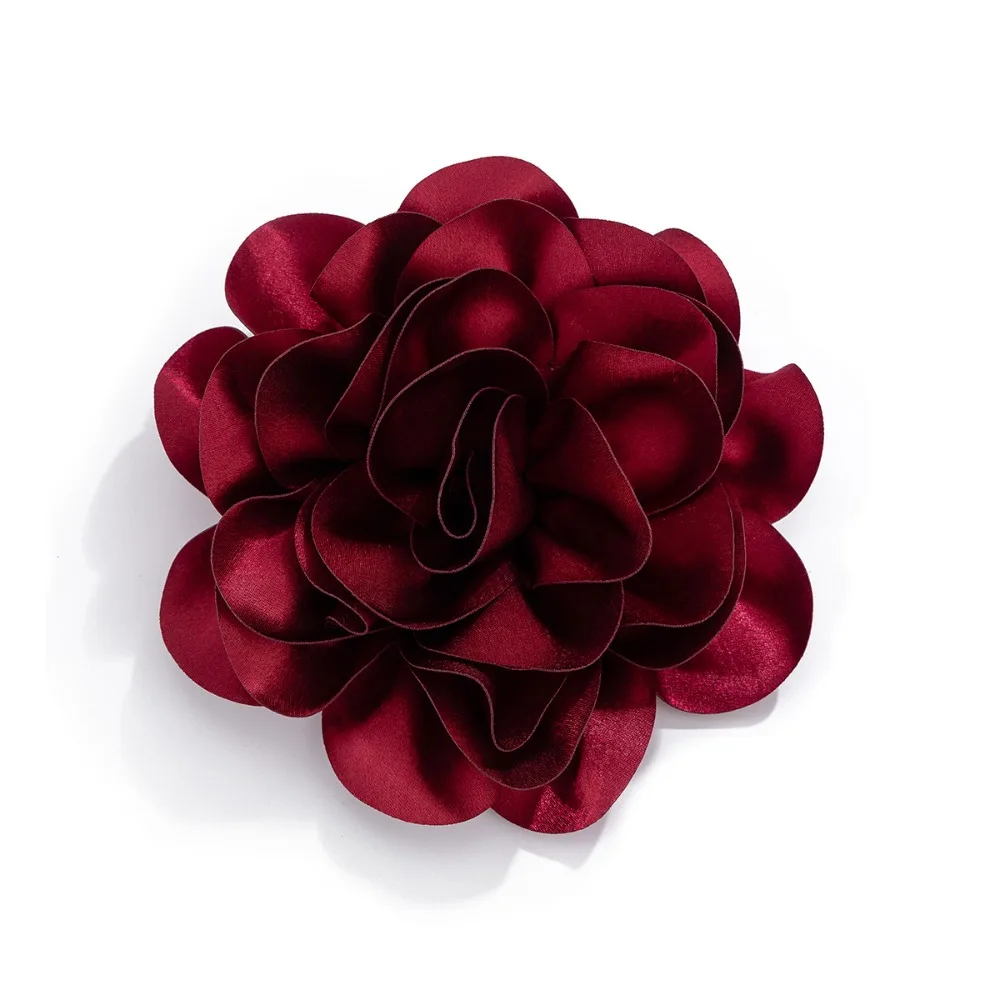 DIY 3D Large Fabric Flower Brooch Exaggerated Handmade Clothing Patch Pin Clip Clothes Appliques Photography