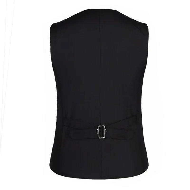 M-7XL Frühling/Sommer Herren-Anzugweste Ärmellose Weste mit Verstellbarer Taille Einreihige Einfarbige Business-Anzugweste für Hochzeiten – Detail 4
