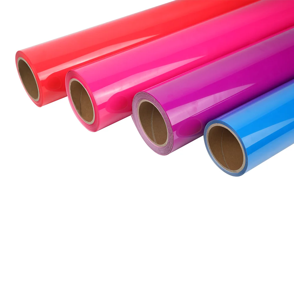 PU Fluorescence HTV for T Shirt, Iron On Vinyl For All Cutter Machine,Easy to Cut & Weed