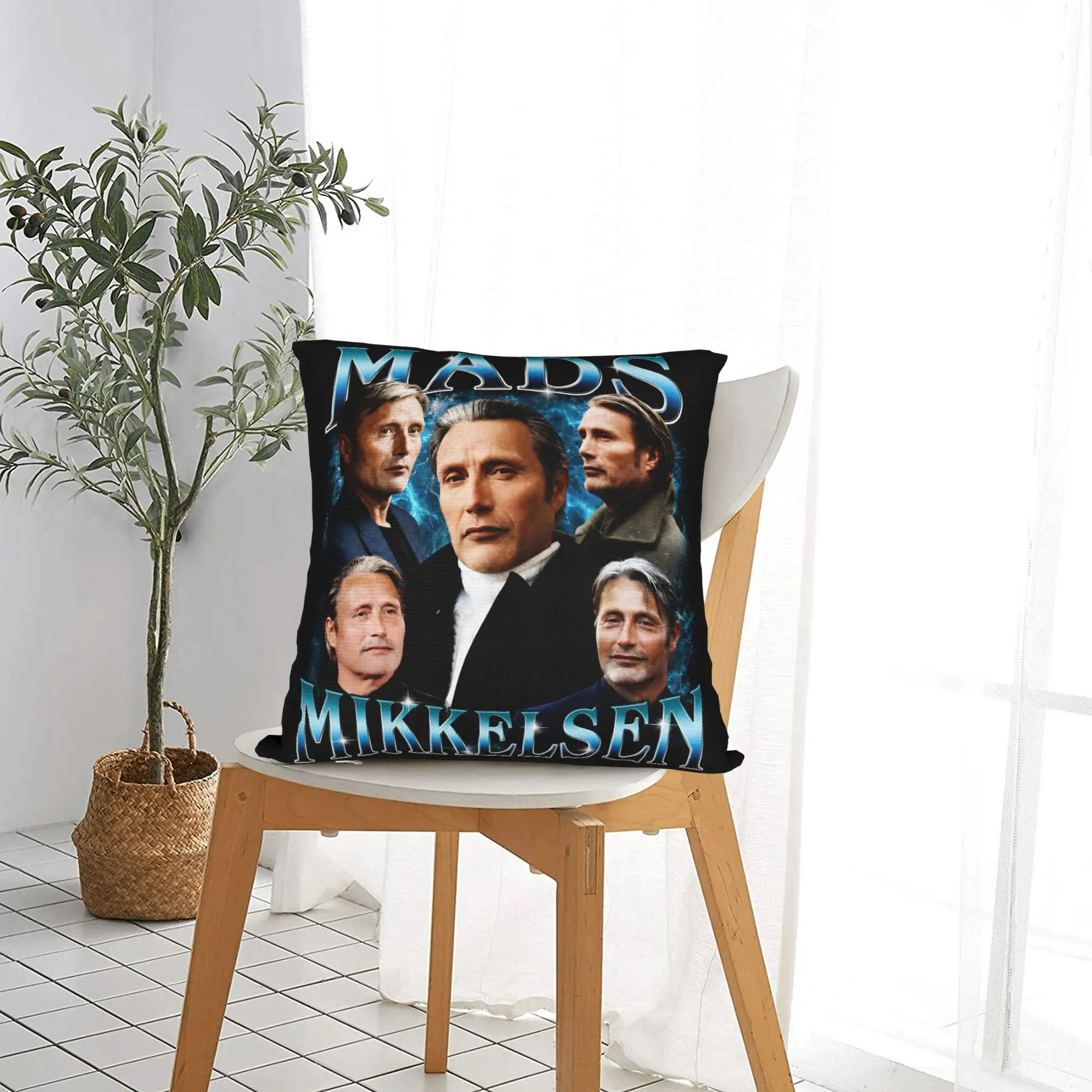 Mads Mikkelsen Pillowcase Printed Cushion Cover Decorations  Throw Pillow Case Cover Home Square