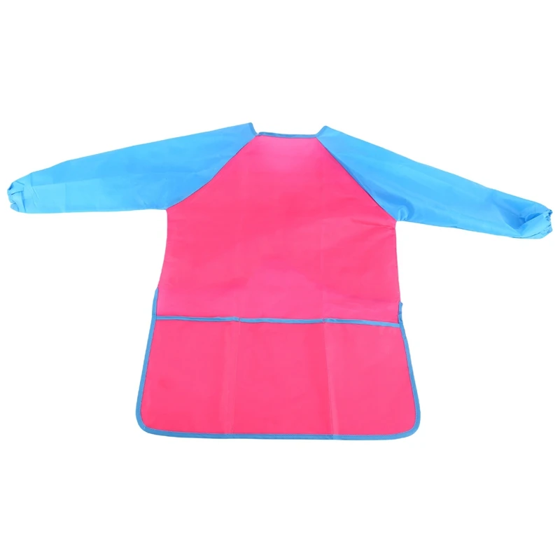 Confezione da 2 grembiuli artistici per bambini, grembiuli da pittura per artisti impermeabili per bambini manica lunga con 3 tasche per età 2-6 anni