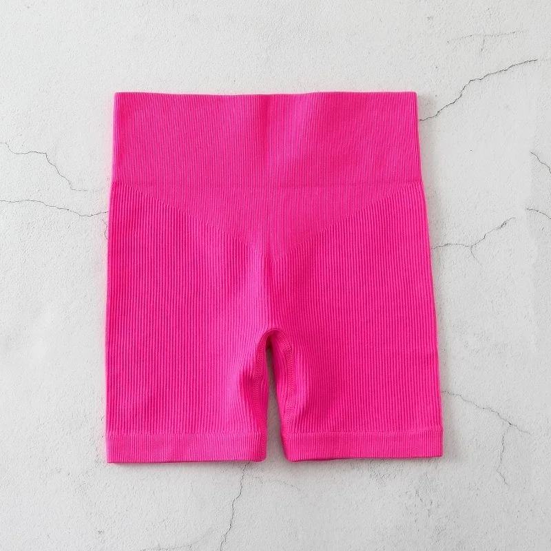 Sports Three Point Shorts Women Ribbed Slim Shorts High Waist Stretchy Leggings Gym Workout Running Sexy Hip Liftting Yoga Short - Image 4