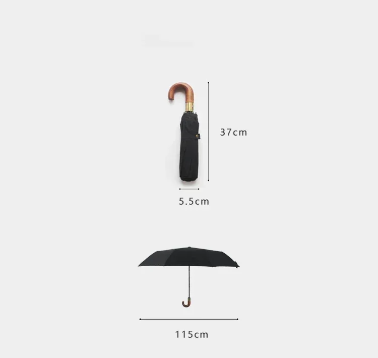 

Automatic wooden handle umbrella with cover 115cm large golf business men's umbrella 10K windproof waterproof umbrella