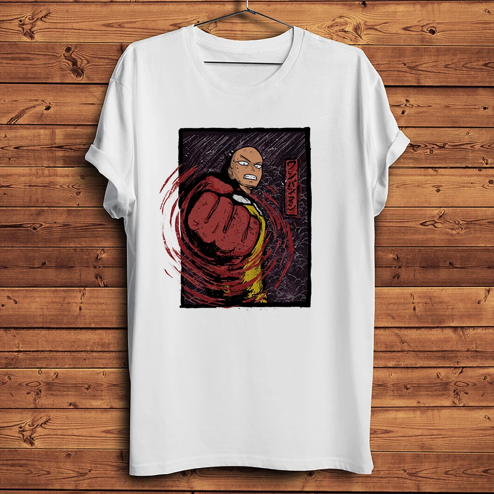 One Punch MAN Saitama funny anime tshirt men new white short sleeve unisex casual t shirt manga gift streetwear tee