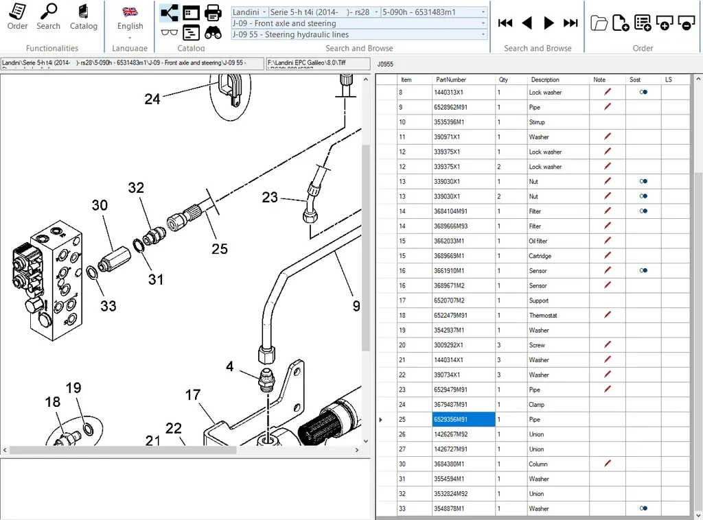 

SpecDiag Landini 7.3 Galileo Electronic Spare Parts Identification Catalog