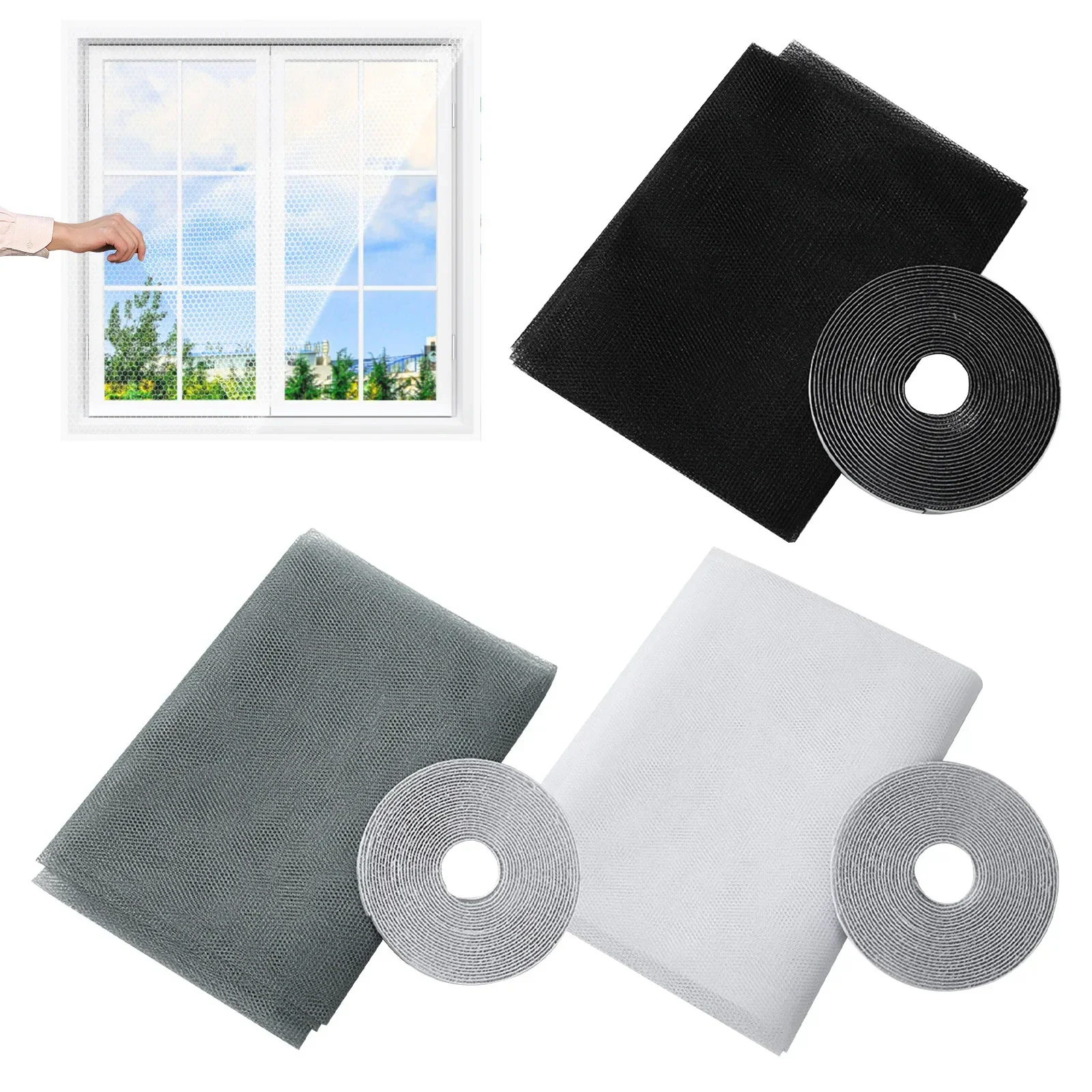 

Anti Fly Mosquito Net DIY Self-Adhesive Fly Mosquito Window Net Mesh Mosquito Insect Bug Net Curtains for Windows