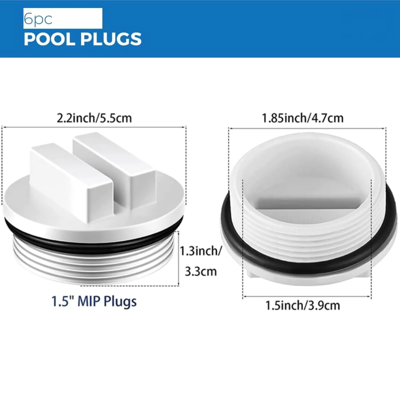 6Pcs/lot Threaded Pool Return Lines Plug 1.5inch Filter Drain Cap Plug Pool Skimmer Plug Winterizing Tool Pool Accessory SP1022C