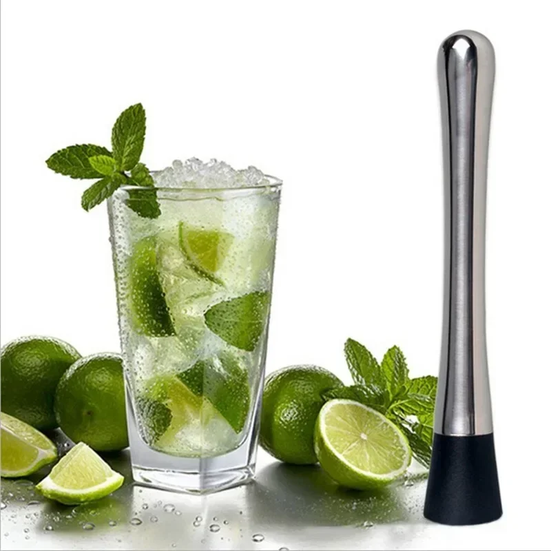 

Durable Stainless Steel Wine Mixing Stick Muddler Cocktail Stirrer Shaker Ice Crusher Comfortable Grip Barware Tool