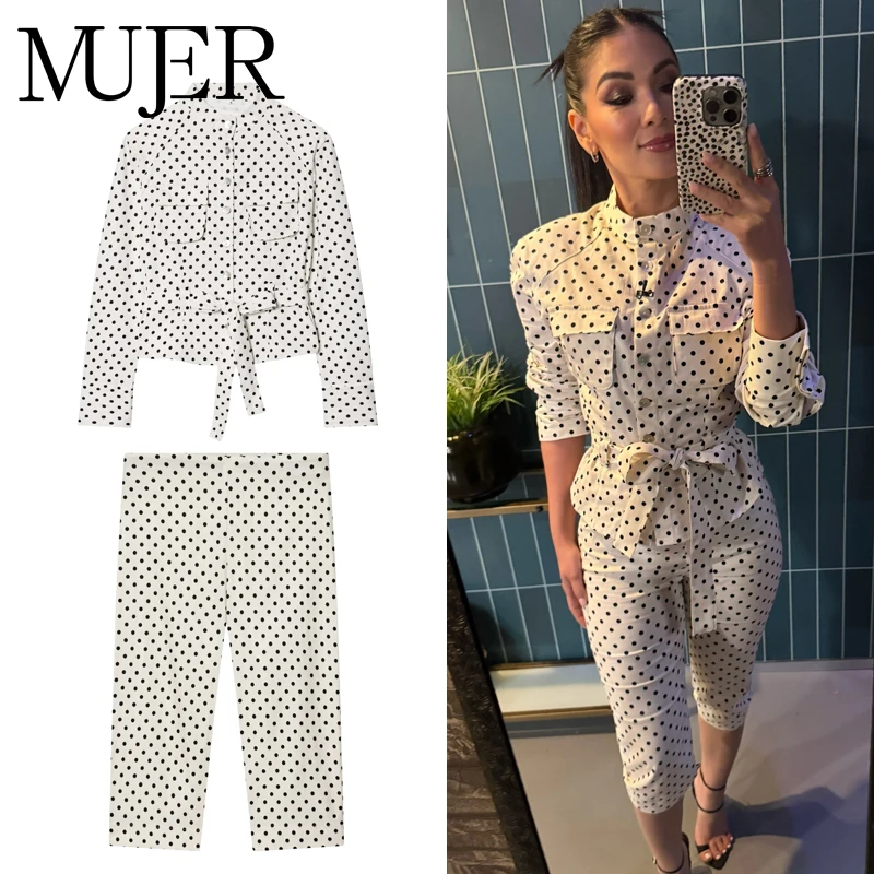 MUJER Polka Dot Damenjacken, Anzüge, kurze Bomberjacken für Damen, Sommerneuheiten in Mänteln und Jacken, Streetwear-Damenjacken