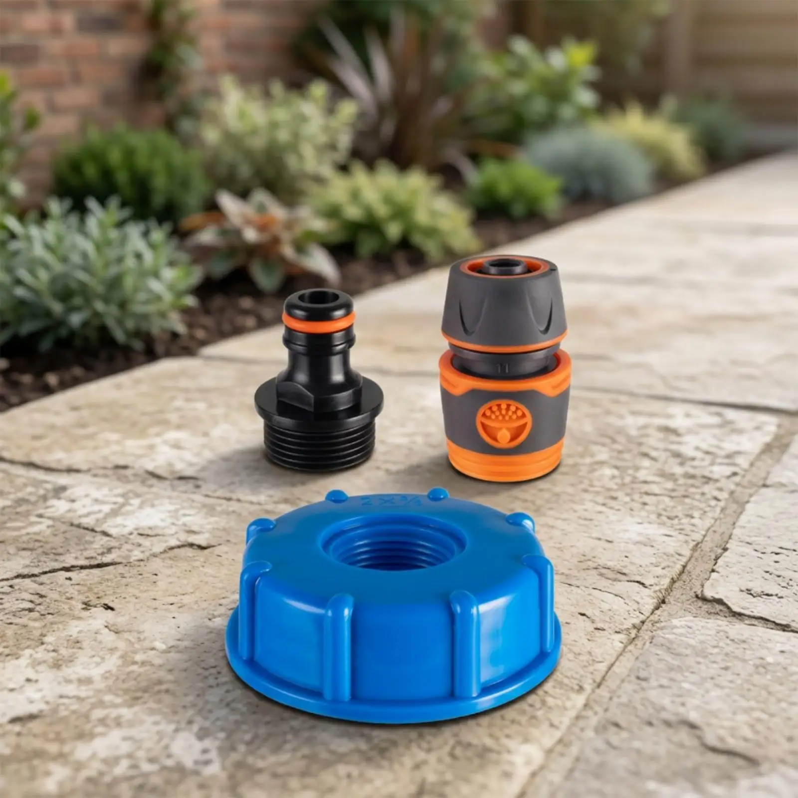 Secure RV Water Tank Filler Connector PP Blue Cap Quick Connect for Campground Hookup Yacht Dock Fill