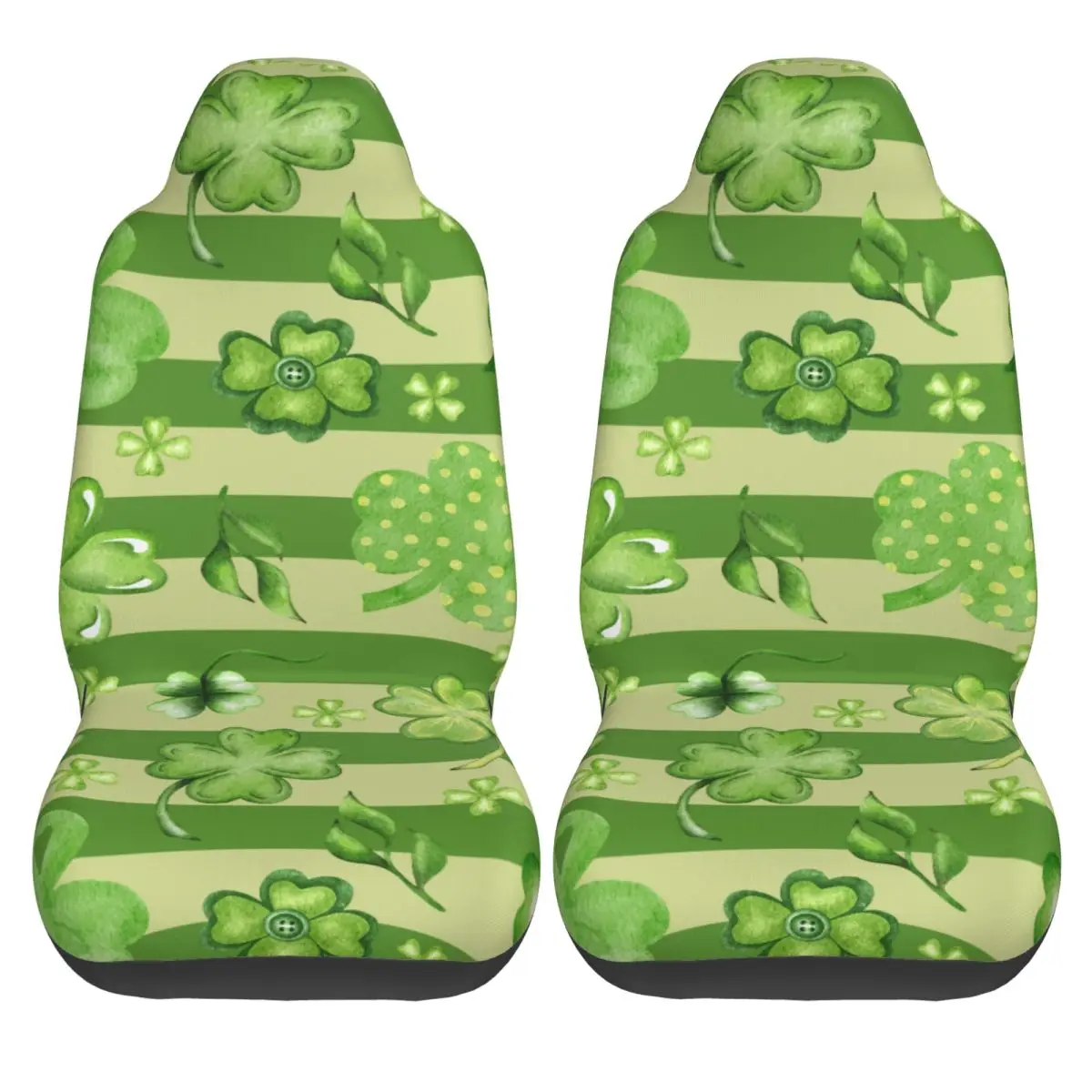Saint Patricks Day Four Leaf Clover Universal Car Seat Cover Auto Interior For SUV Car Seat Protection Covers Polyester Hunting