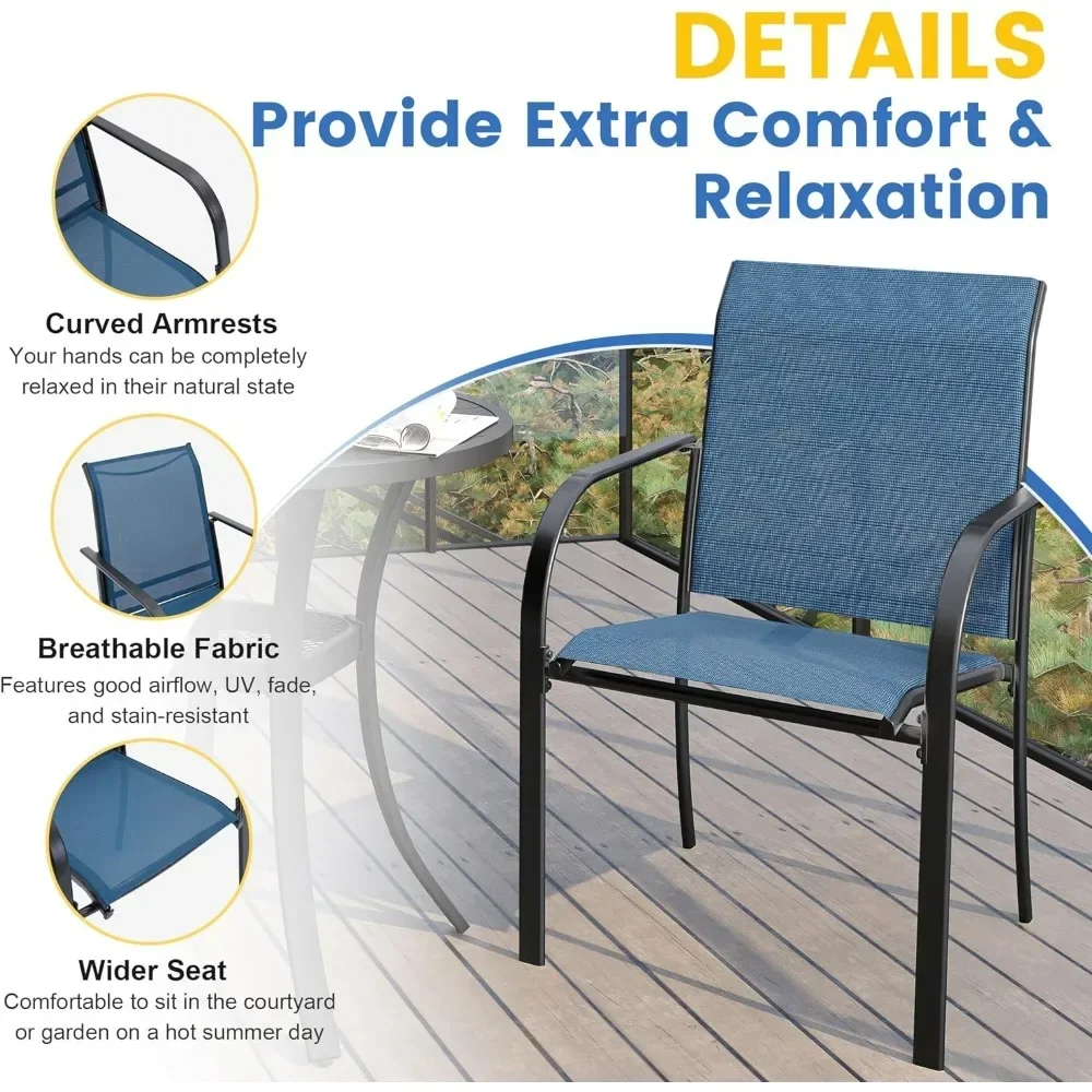 Patio Dining Set, Outdoor Furniture Set Includes 1 Rectangle Patio Table And 6 Patio Sling Chairs,patio Furniture