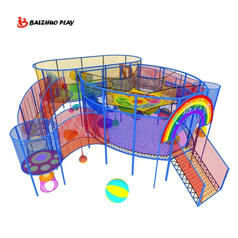 Commercial Safety Children Amusement Park Game Rainbow Climbing Net Kids Love Play Toys Kindergarten Equipments For Sale