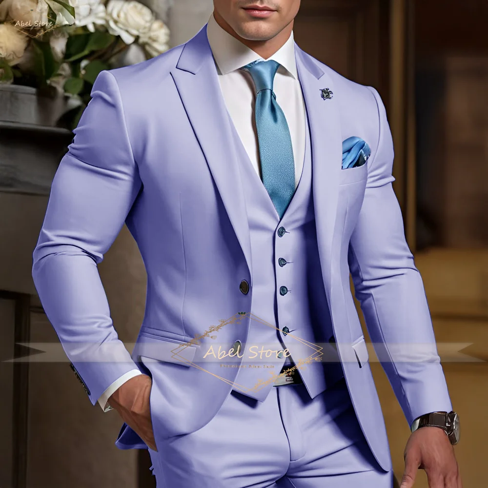 

Men's 3 - Piece Suit, Slim Fit, Including Suit, Vest And Trousers, Suitable For Weddings, Parties And Other Occasions