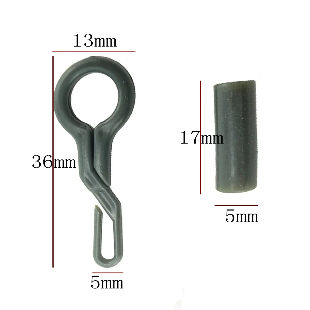 20pcs Carp Fishing Accessories Fishing Rubber Back Lead Clip With Sleeve Safety Carp Fish Tackle Connector fishing Tool