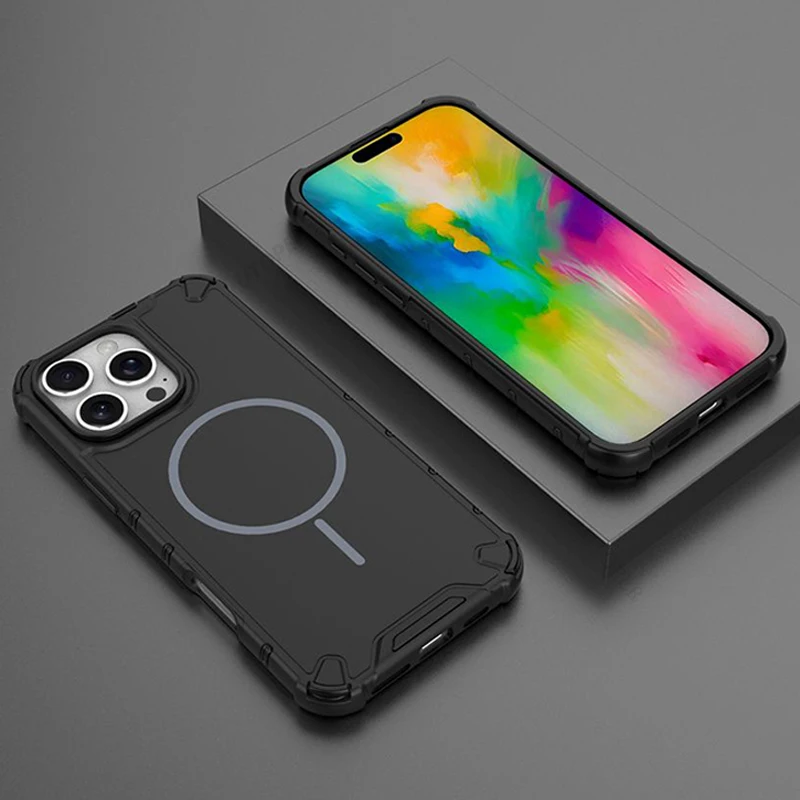 

Senior Sanding Heat Dissipation Case for iPhone 16 15 14 13 12 11 Pro Max Plus Fall Prevention Shockproof Magsafe Magnetic Cover