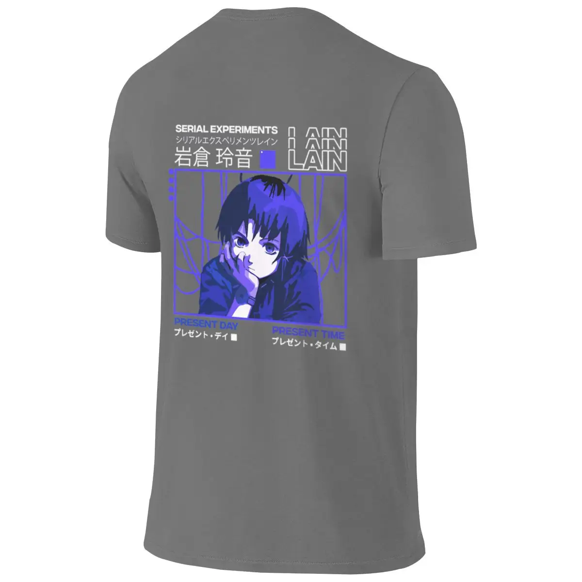 Serial Experiments Lain Darker Literary Reversible T-shirt Japanese Style City Boy Classic Colors Short Sleeve