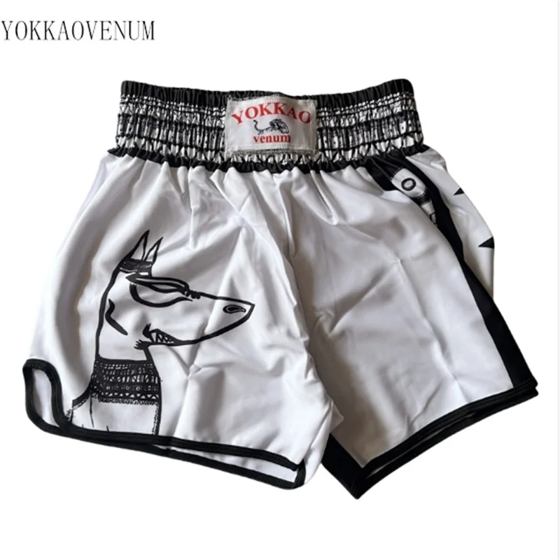 YOKKAOVEUM puppy boxing shorts combat training fitness men's and women's quick drying shorts gym Muay Thai sports shorts