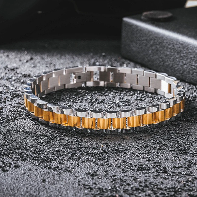 Light Luxury Fashion Hip-Hop Style Solid Stainless Steel Unisex Bracelet, The Preferred Daily Versatile Gift