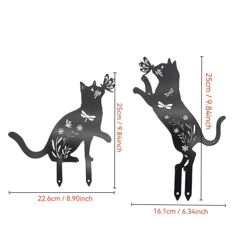 CIFBUY Wrought Iron Metal Wall Art Cat Silhouette Cutout Rustic Home Decor For Living Room Bedroom Hanging Ornament Gift