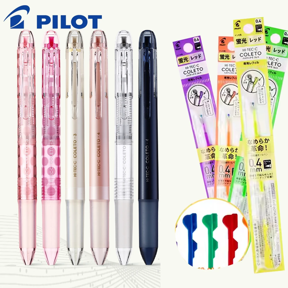 Japan PILOT Multi Function Pen 0.4mm COLETO Empty Pen Holder LHKRF10C Module Penholder Color Refill 3/4 in 1 School Supplies