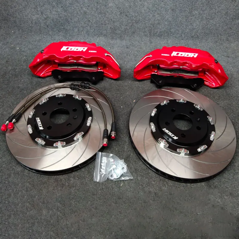 

ICOOH OEM Upgrade 6 Pot Big Aluminum Caliper Cover with 380*36mm Disc Rotor Kits Floating Screw for Audi A4