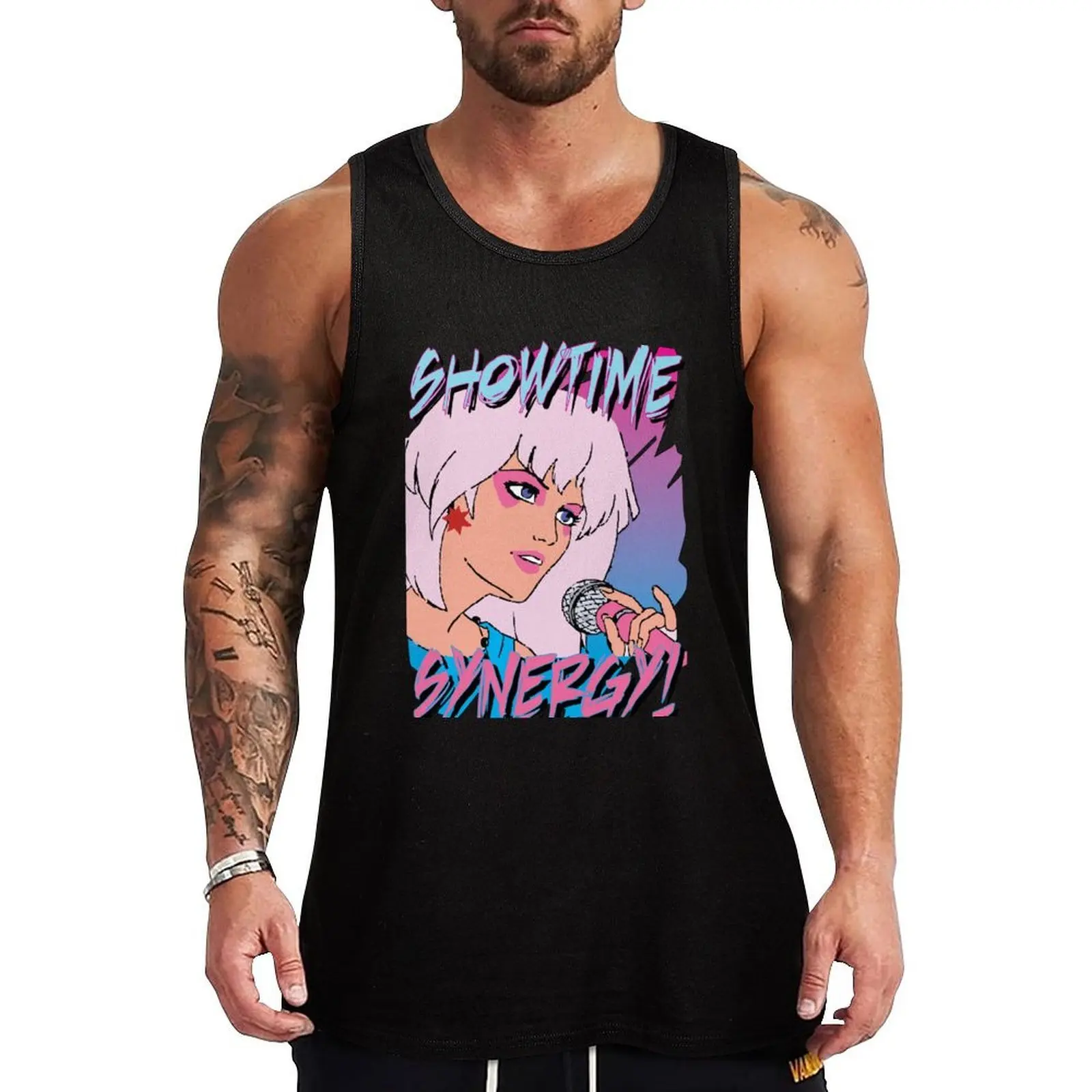Jem and the Holograms Band Cartoon Showtime Synergy Misfits 80s Party Mask Tank Top Classic Fit Undershirt Everyday Wear
