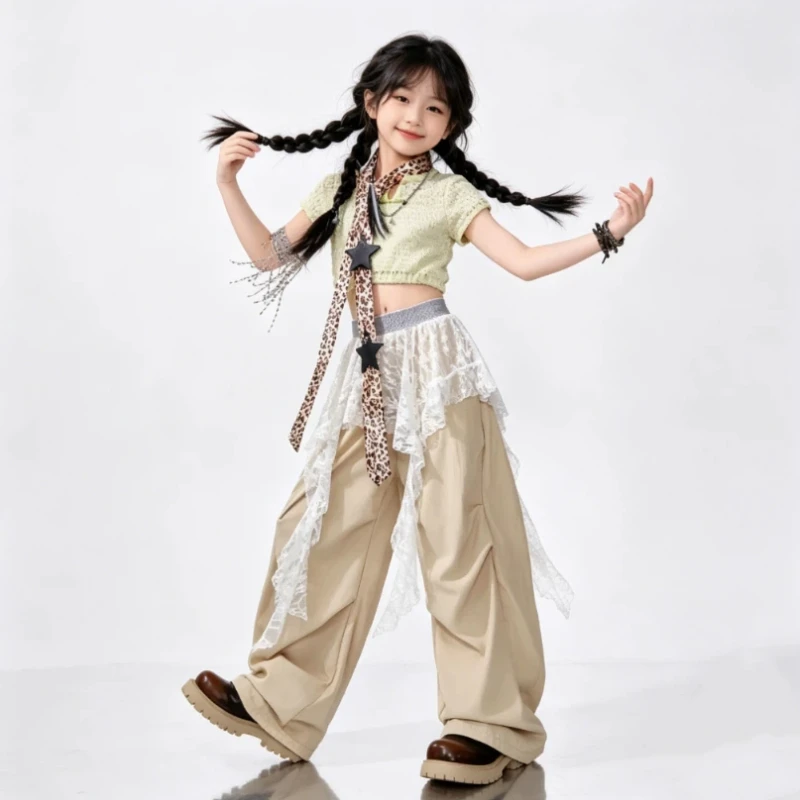 

Jazz Dance Girls' Clothing Trendy Cool Girls Jazz Street Dance Fashionable Summer Set Sweet Cool Fashion Runway Performance Cost