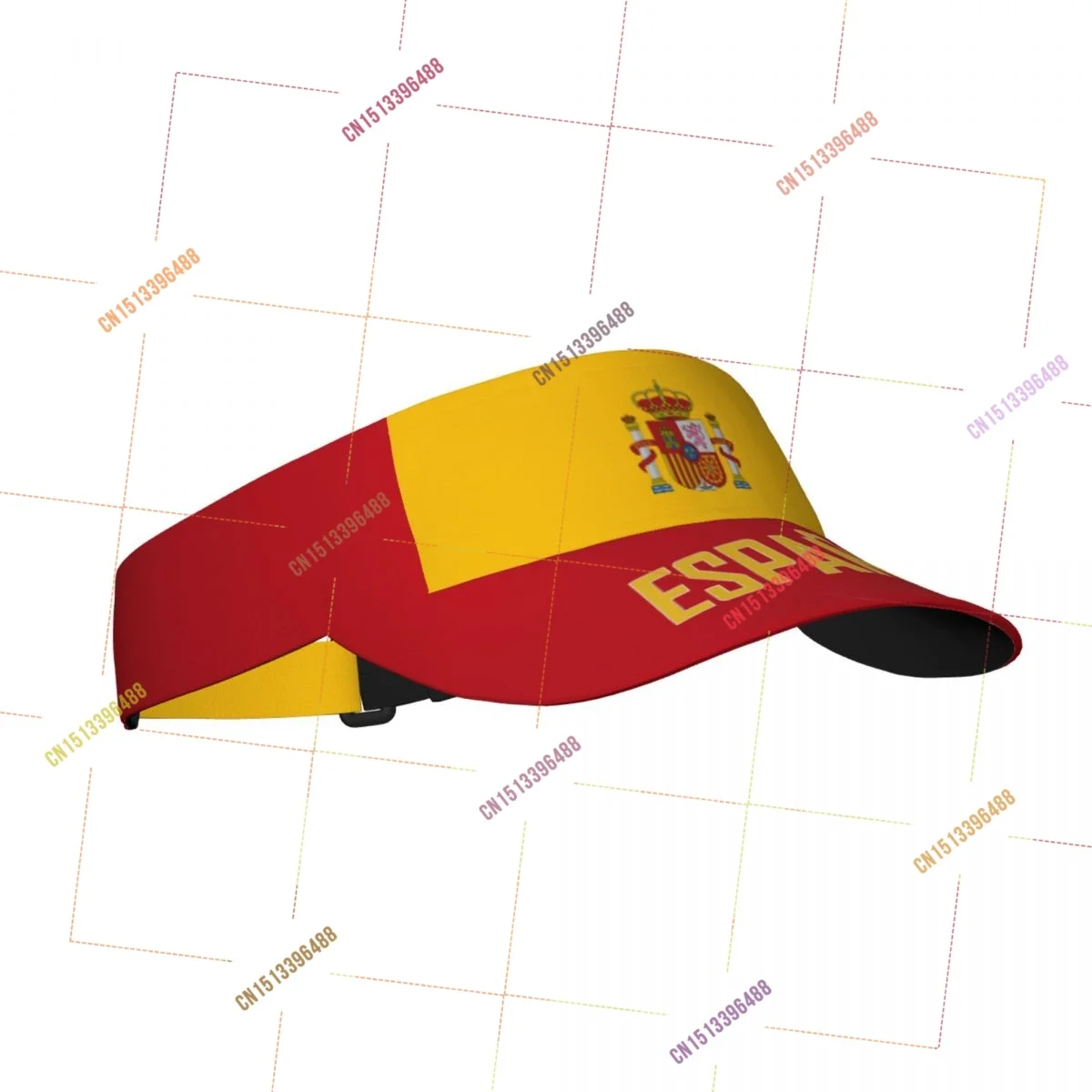 Spain Espana ESP Flag Sunscreen Visor Cap Adjustable Breathable Sun Hats Unisex Sports for Beach Golf Tennis Outdoor